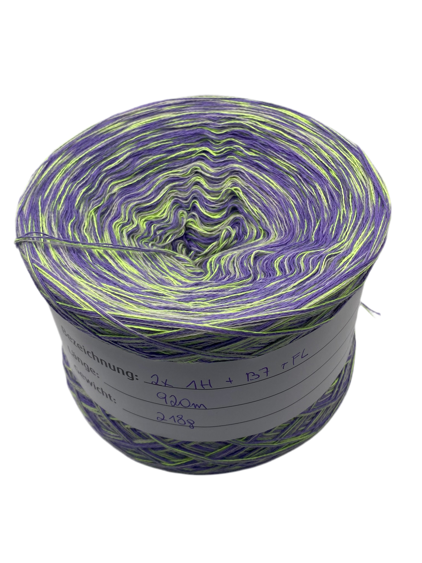 Cotton neongelb/grau/violett meliert