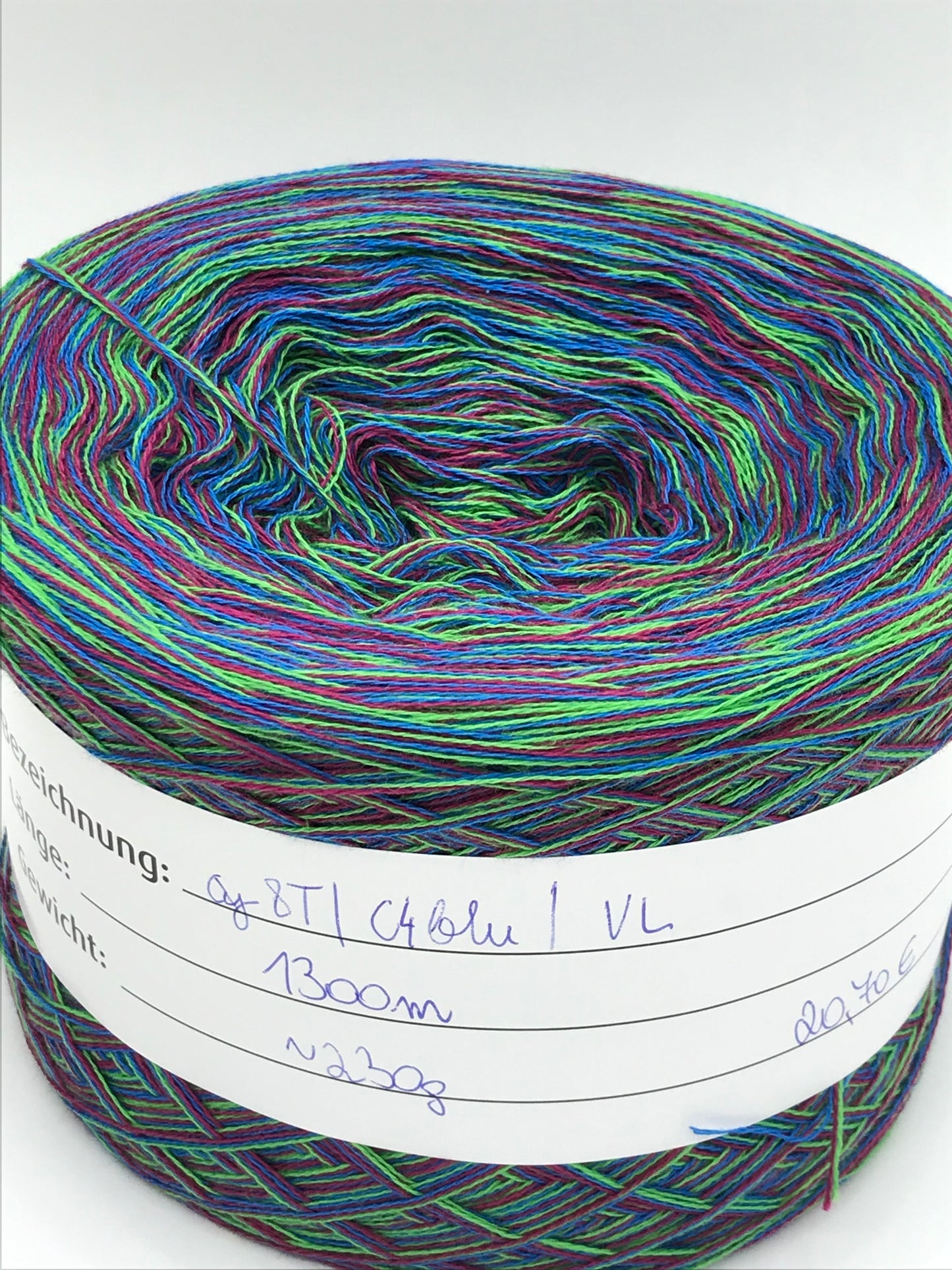 Cotton meliert grün/blau/fuchsia