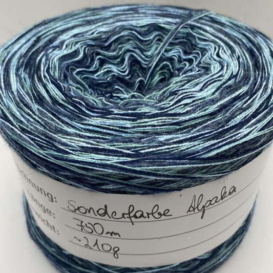MD Alpaka blau meliert  4-fädig