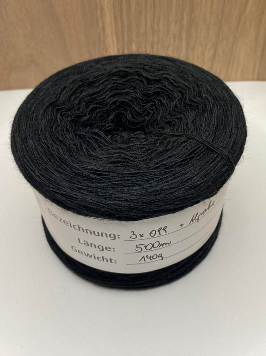 Alpaka Black  500m 4-fädig