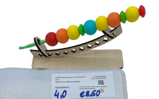 Häkelnadel Größe 4,0 mit Silikonperlen